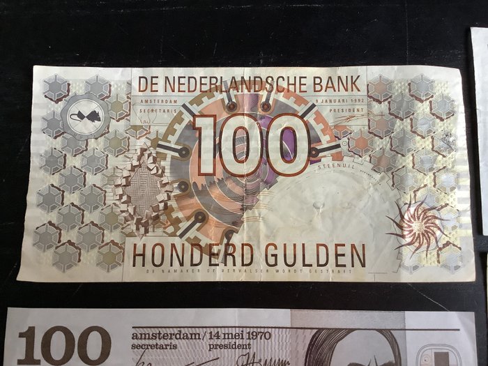 Holland. - 4 x 100 Gulden 1953-1992  (Ingen mindstepris)