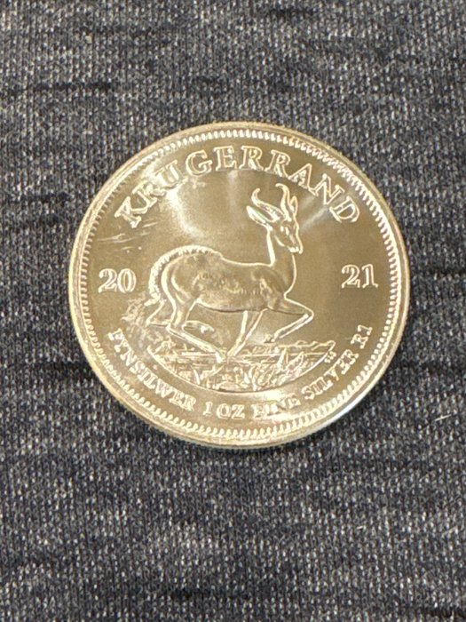 Sydafrika. 1 Rand 2021  "Springbock", 1 Oz (.999)  (Ingen mindstepris)