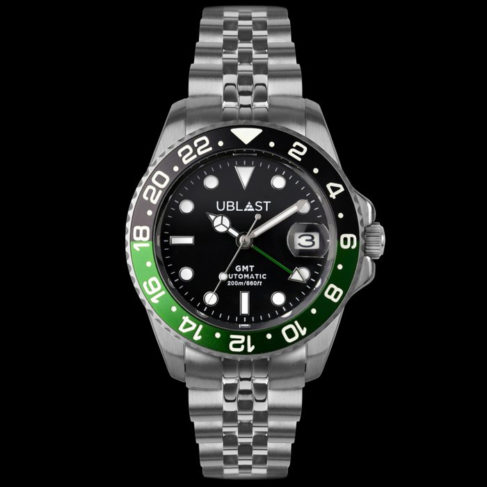 Ublast - Automatic Diver GMT - UBDGMJ40BGN - Jubilee Strap - Mænd - Ny