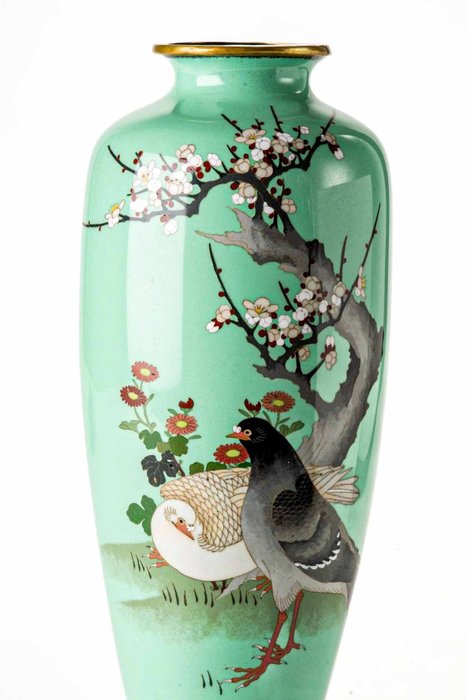 Vase - Emalje, Sølv tråd - Japan - Meiji-perioden (1868-1912)