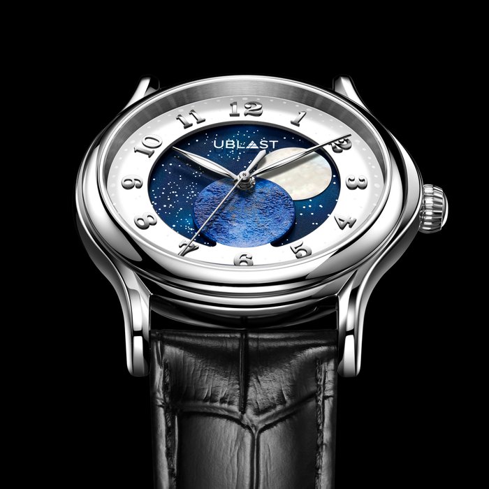 Ublast - " NO RESERVE PRICE " Orbital Plane - Automatic Moon Phase - REF.UBORPL42WHBU - Ingen mindstepris - Limited Edition - Mænd - Ny