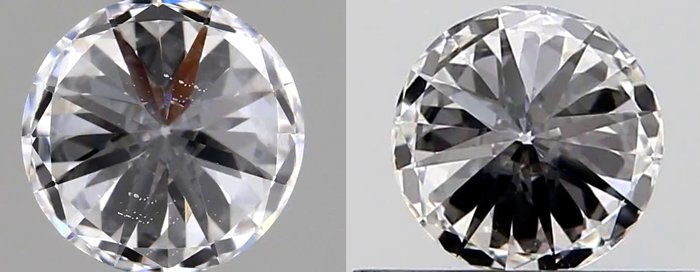 2 pcs Diamant  (Natur)  - 0.80 ct - Rund - D (farveløs) - VS2 - Gemological Institute of America (GIA) - *Matchende par* *3EX*