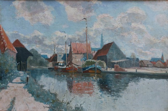 Andries Verleur (1876-1953) - De haven van Nijkerk