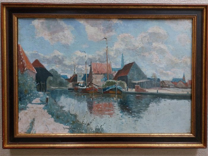 Andries Verleur (1876-1953) - De haven van Nijkerk