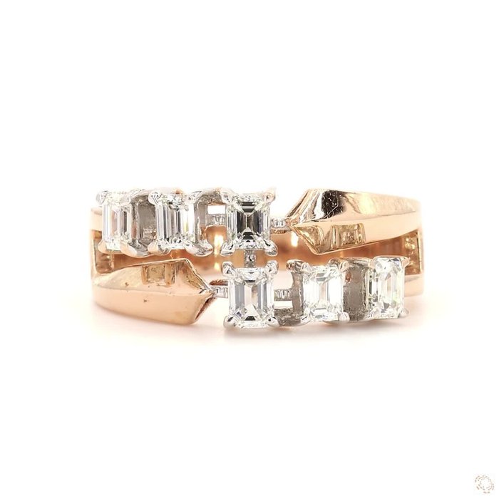 Ring - 14 karat Rosaguld -  0.73ct. tw. Diamant (Natur) - 14KT PINK GULD RING