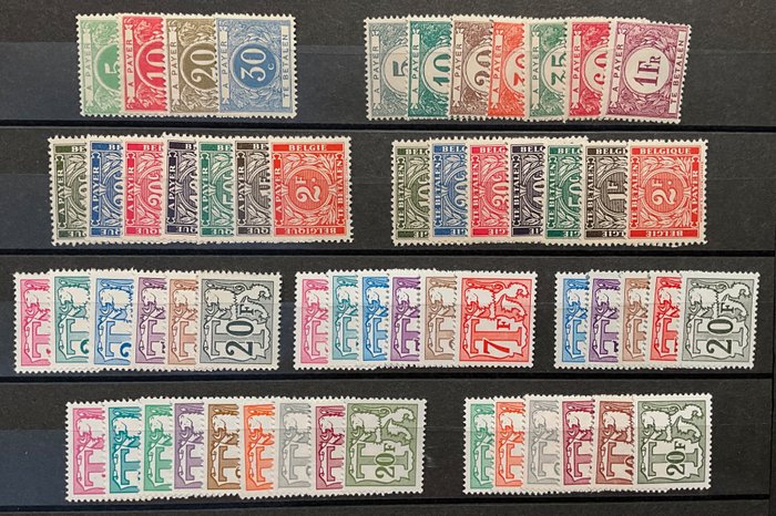 Belgien 1919/1966 - Frimærker - Frimærker og serier med yderligere typer og papirtyper - TX26-...