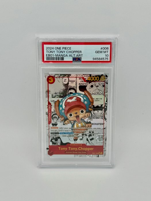 Bandai Graded card - One Piece - Tony Tony Chopper - EB01 Manga Alt Art - PSA 10