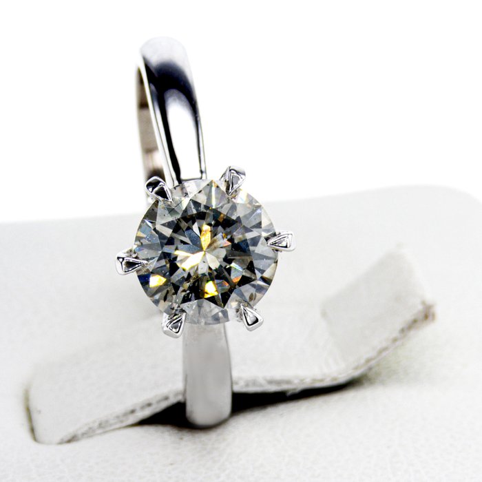 Ingen mindstepris - Forlovelsesring - 14 karat Hvidguld -  1.34ct. tw. Diamant (Natur)