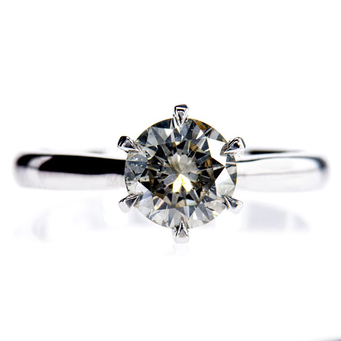 Ingen mindstepris - Forlovelsesring - 14 karat Hvidguld -  1.34ct. tw. Diamant (Natur)