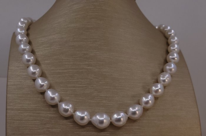 Halskæde PSL-certificerede australske South Sea Pearls - 9,0x11,3 mm