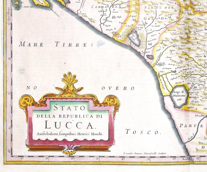 Italien - Toscana / Lucca; Hondius / Janssonius - Stato della Repubblica di Lucca - 1638