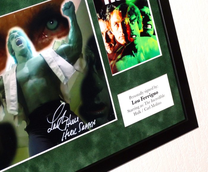 The Incredible Hulk - Lou Ferrigno (Carl Molino/Hulk) Premium Framed, signed, + Certificate of Authenticity