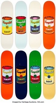 Andy Warhol (1928-1987) - Andy Warhol Skateboard Colored Campell’s Soup Cans