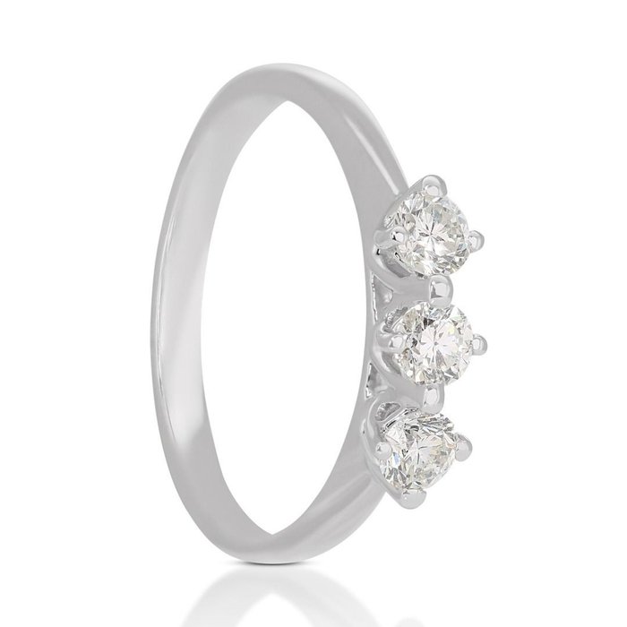 Ring - 18 kraat Hvidguld -  0.30ct. tw. Diamant (Natur)