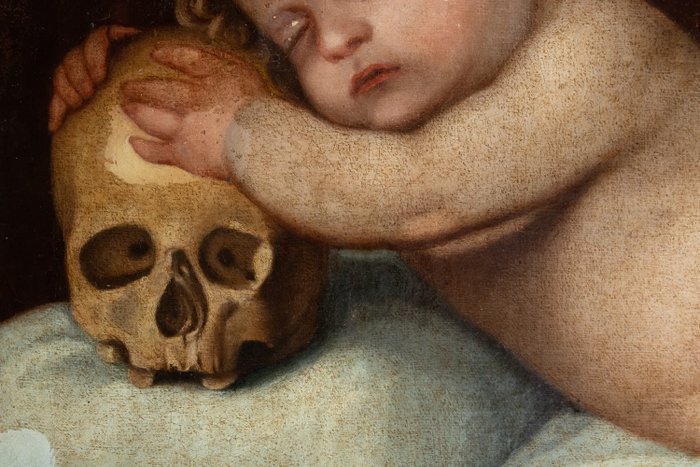 Alonso Cano (1601-1667), Circle of - Vanitas with child and skull