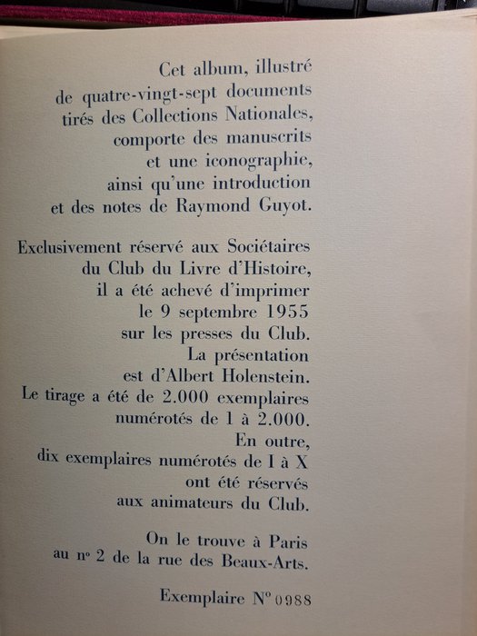 Raymond Guyot - Napoléon, album illustré tiré des collections nationales - 1955