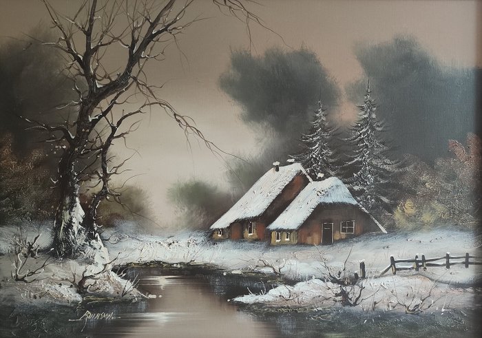 Cornelis Bruinsma (1942) - Winterlandschap