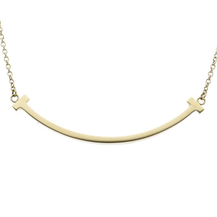 Tiffany  Co. - Halskæde - T Smile Mini Necklace 60011679 - 18 kraat Gulguld