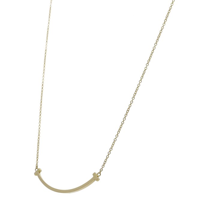 Tiffany  Co. - Halskæde - T Smile Mini Necklace 60011679 - 18 kraat Gulguld