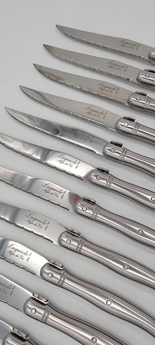 Laguiole Style de Vie - Bordknive sæt (12) - Premium Line knive - Stål - Sølv bøfknive