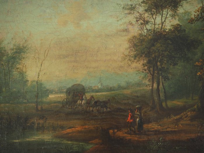 Theobald Michau (1676-1765), Follower of - Bergers dans un paysage romantique