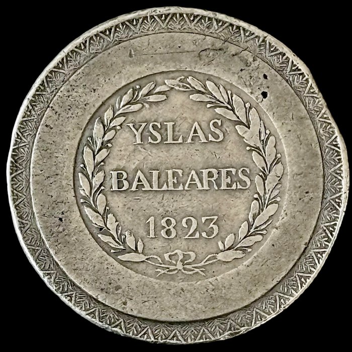 Spanien Fernando VII (1813-1833) 5 Pesetas Mallorca - 1823 - Yslas Baleares - (R482)