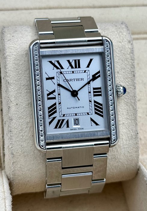 Cartier - Tank Solo XL Automatic Diamond Bezel - Ingen mindstepris - 3515 - Mænd - 2011-nu