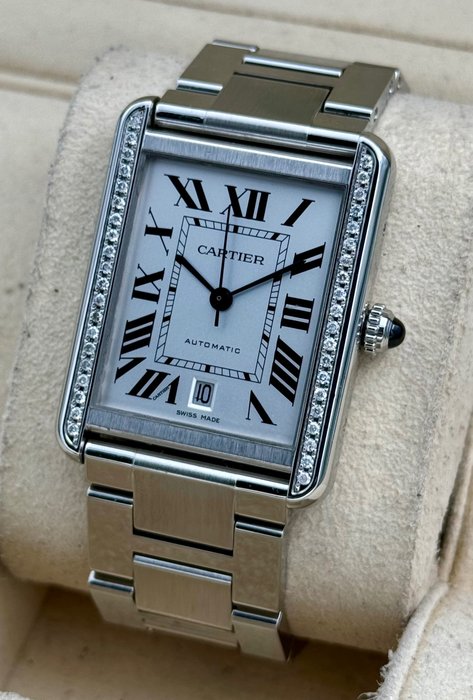 Cartier - Tank Solo XL Automatic Diamond Bezel - Ingen mindstepris - 3515 - Mænd - 2011-nu