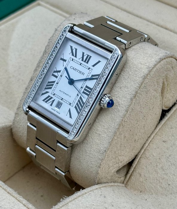 Cartier - Tank Solo XL Automatic Diamond Bezel - Ingen mindstepris - 3515 - Mænd - 2011-nu