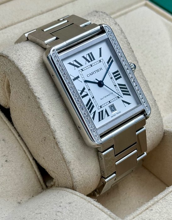 Cartier - Tank Solo XL Automatic Diamond Bezel - Ingen mindstepris - 3515 - Mænd - 2011-nu