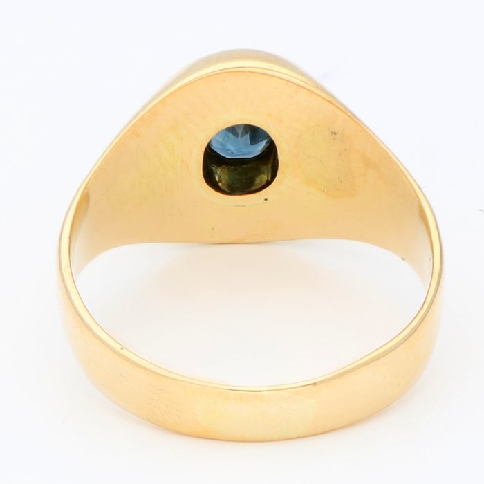 Ring - 18 kraat Gulguld Diamant (Natur)  - Safir