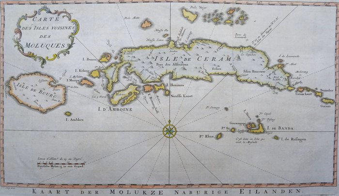 Asien - Indonesien / sydlige og nordlige molukker / Ambon / Seram / Banda; J.N. Bellin - Carte des Isles Voisines des Moluques / Kaart der Molukze Naburige Eilanden - 1751-1760