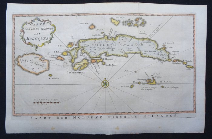 Asien - Indonesien / sydlige og nordlige molukker / Ambon / Seram / Banda; J.N. Bellin - Carte des Isles Voisines des Moluques / Kaart der Molukze Naburige Eilanden - 1751-1760