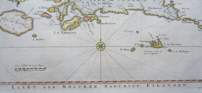 Asien - Indonesien / sydlige og nordlige molukker / Ambon / Seram / Banda; J.N. Bellin - Carte des Isles Voisines des Moluques / Kaart der Molukze Naburige Eilanden - 1751-1760