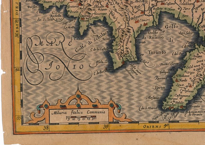 Italien - Calabrien, Basilicata, Apulien; Petrus Kaerius / J.E. Cloppenburgh - Pvglia Piana, Terra di Bari, Terra di Otranto, Calabria et Basilicata - 1632