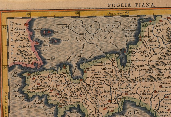 Italien - Calabrien, Basilicata, Apulien; Petrus Kaerius / J.E. Cloppenburgh - Pvglia Piana, Terra di Bari, Terra di Otranto, Calabria et Basilicata - 1632