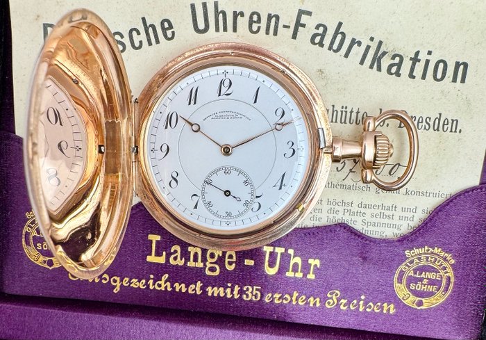 A. Lange  Söhne - Deutsche Uhrenfabrikation Glashütte 14K gol Pocket Watch with Extract from the Archive - 1901-1949