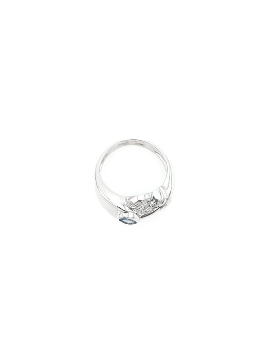 Recarlo - Ring - 18 kraat Hvidguld -  0.39ct. tw. Safir - Diamant