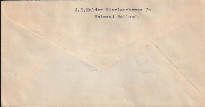 Holland 1950 - E 3, "Leidse Universitet", getypt adresse.