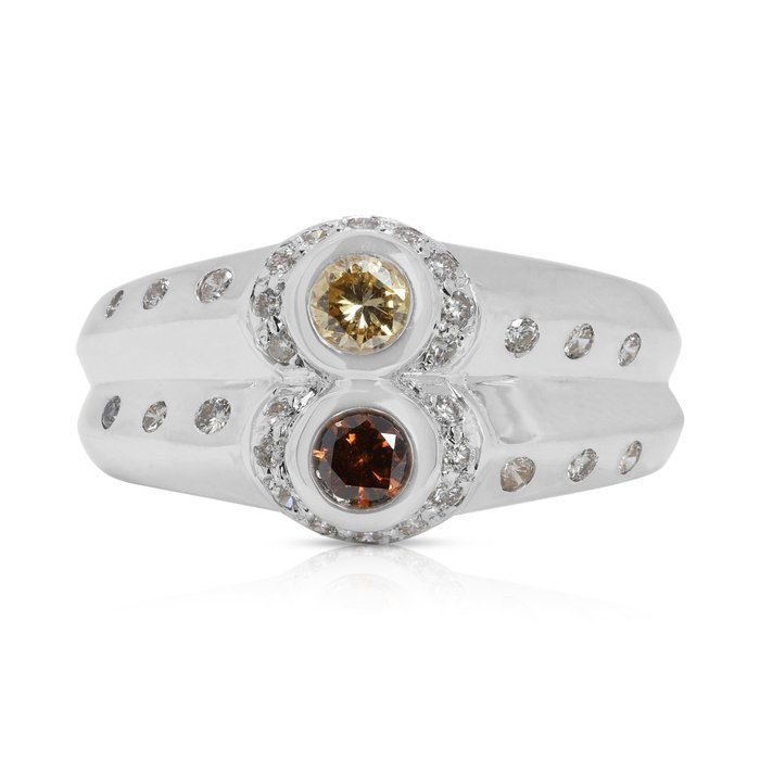 Ring - 18 kraat Hvidguld -  0.38ct. tw. Diamant (Natur)  - Diamant