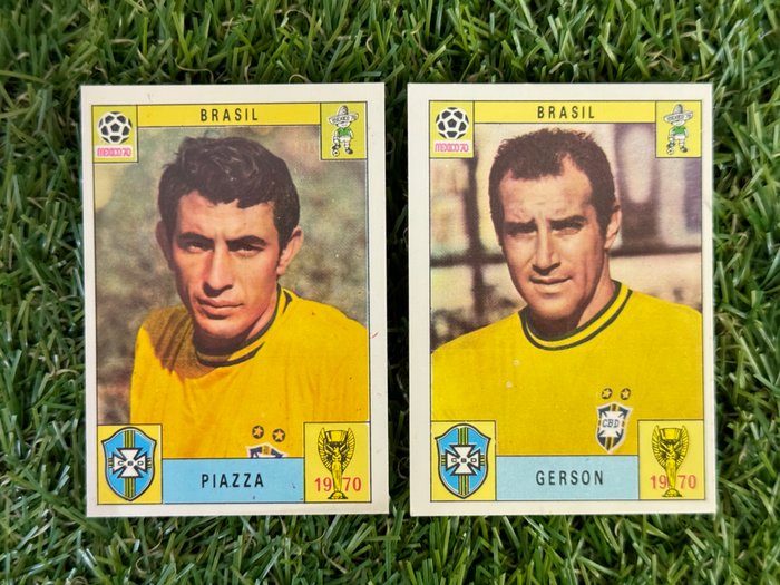 1970 Panini Mexico 70 World Cup Brasil - Piazza, Gerson - 2 Card - Næsten så god som ny (NM)