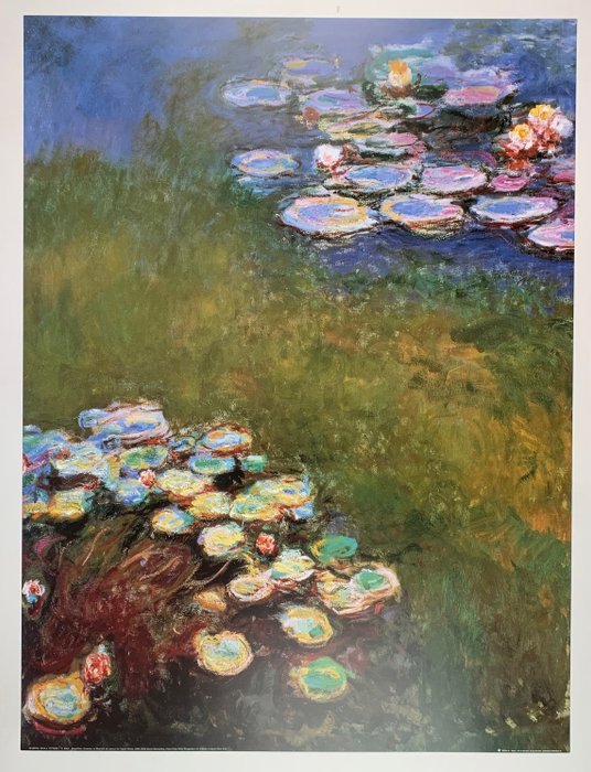 Claude Monet - Waterlilies, Harmony in Blue, 1894 - Artprint - 80 x 60 cm