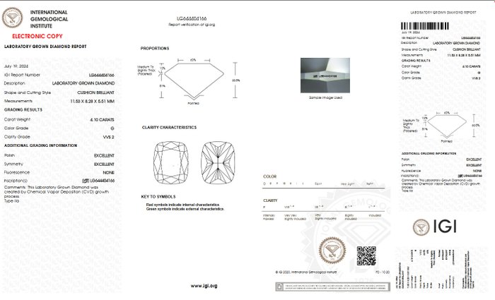 Ingen mindstepris - Ring - 18 kraat Gulguld -  410ct tw Diamant (Laboratoriedyrket) - G VVS2 IGI Certificeret