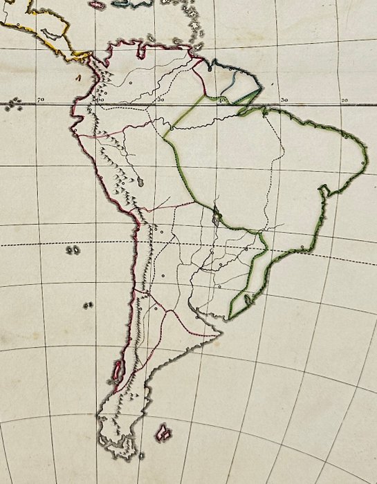 America - Nordamerika / Sydamerika / Almindelig kort over Amerika; Samuel Bentley / Richard Bentley / Abbe Gaultier - A New Map of America: according to the method of the Abbé Gaultier. - 1801-1820