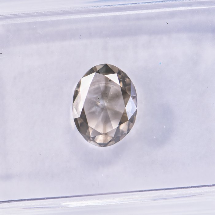 Ingen mindstepris - 1 pcs Diamant  (Naturfarvet)  - 1.01 ct - Oval - Fancy deep Brun, Grønlig Grå - SI1 - International Gemological Institute (IGI)