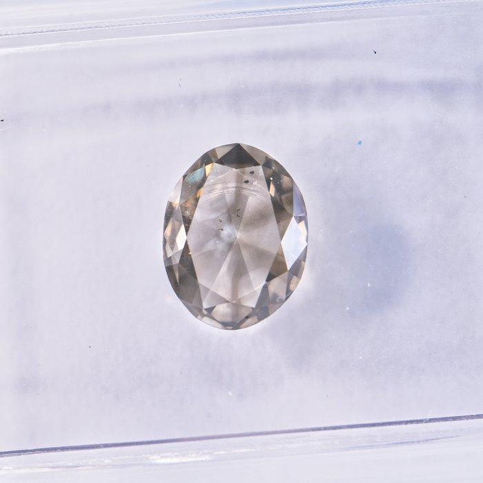 Ingen mindstepris - 1 pcs Diamant  (Naturfarvet)  - 1.01 ct - Oval - Fancy deep Brun, Grønlig Grå - SI1 - International Gemological Institute (IGI)