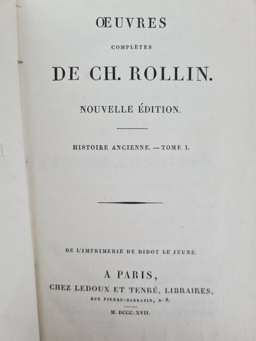 Charles Rollin - Oeuvres complètes de Ch. Rollin - 1817