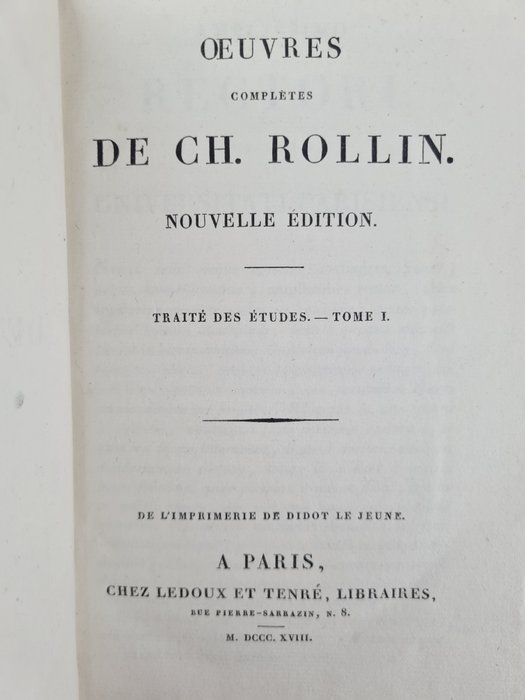 Charles Rollin - Oeuvres complètes de Ch. Rollin - 1817