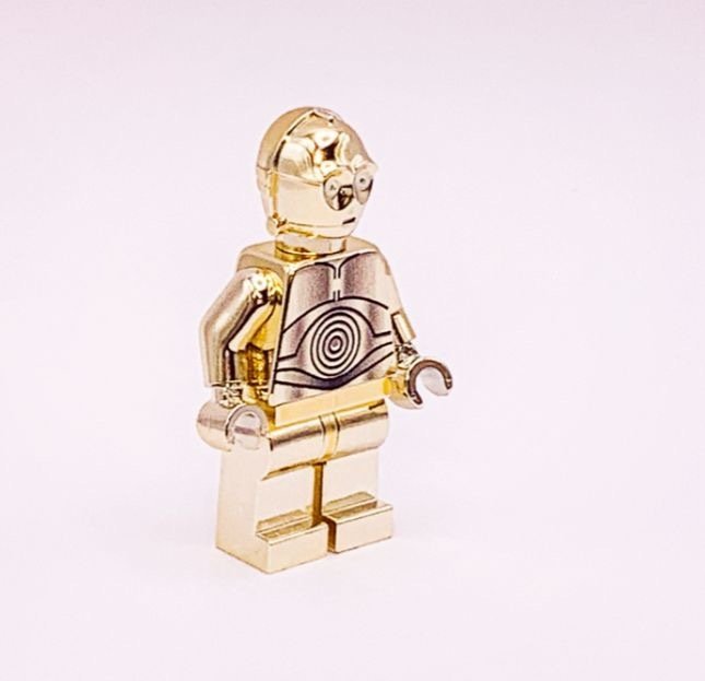 Lego - Star Wars - Chrome Gold Plated C-3PO Mini Figure Official Customized Lego Parts