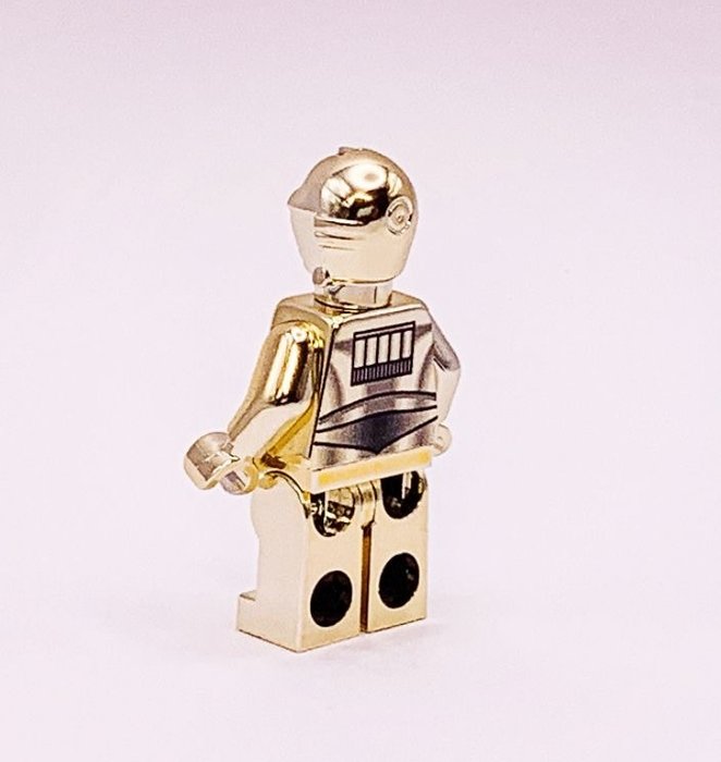 Lego - Star Wars - Chrome Gold Plated C-3PO Mini Figure Official Customized Lego Parts